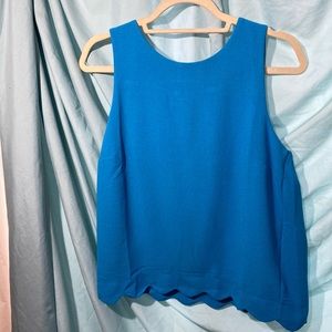 Blue size M tank zipper accent